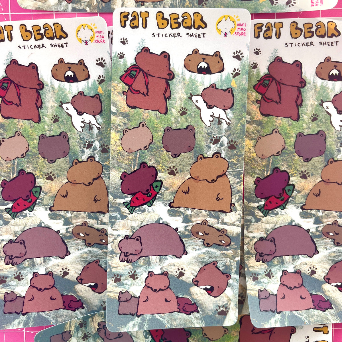 fat bear sticker sheet