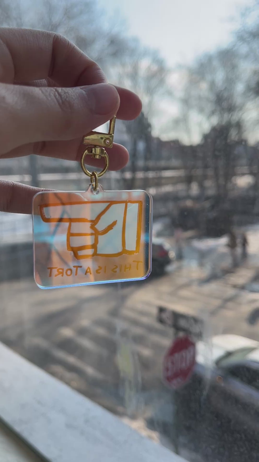 angy acrylic keychain